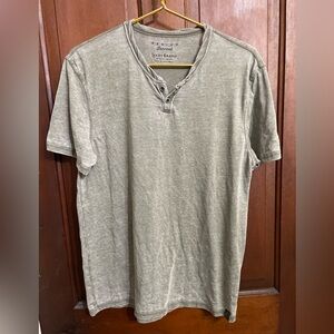 Lucky Brand men’s medium short sleeve Venice burnout green shirt